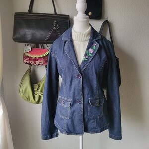 Embroidered Denim Jacket Y2K DCC